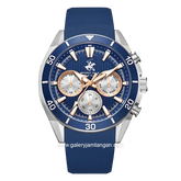 BEVERLY HILLS POLO CLUB BP3730X.399 Multi Function Navy Silicone Strap